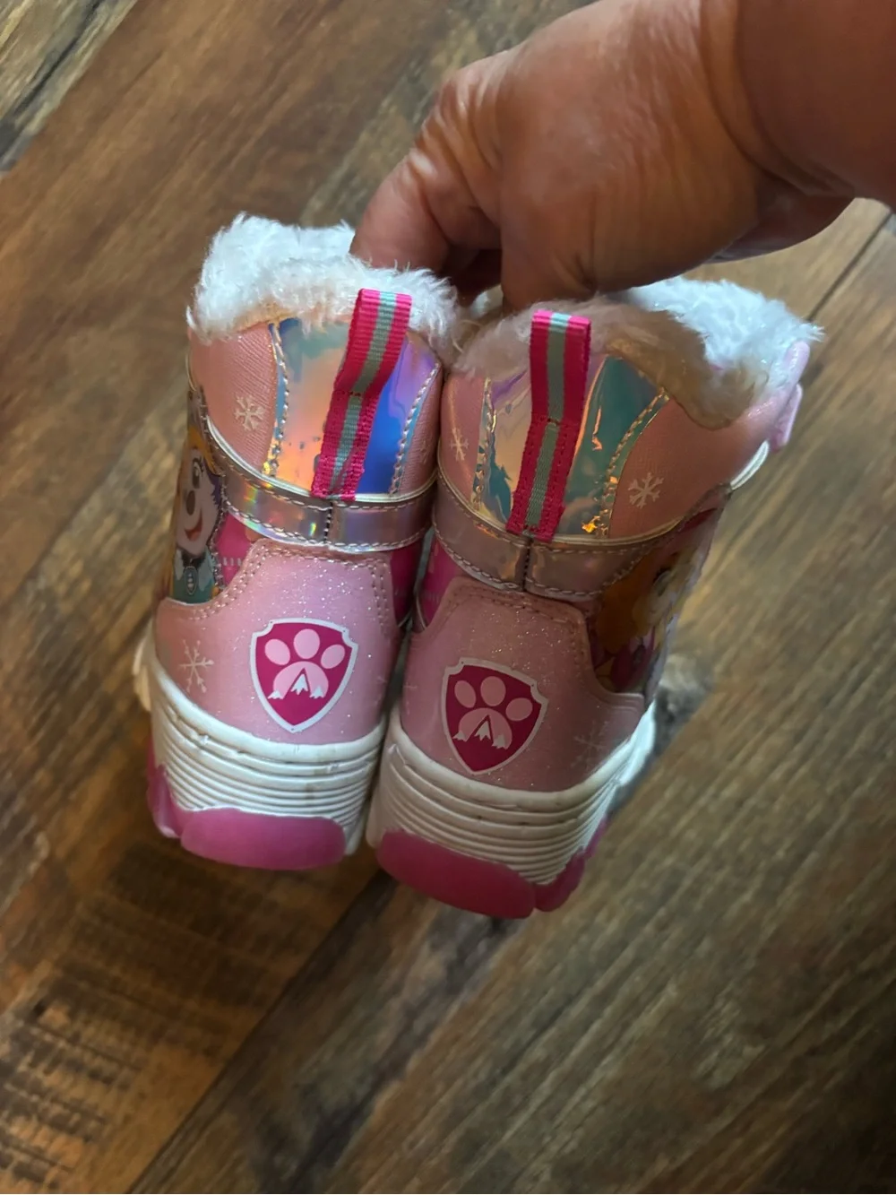 Paw patrol glitter light up snow boots toddler girl size 6